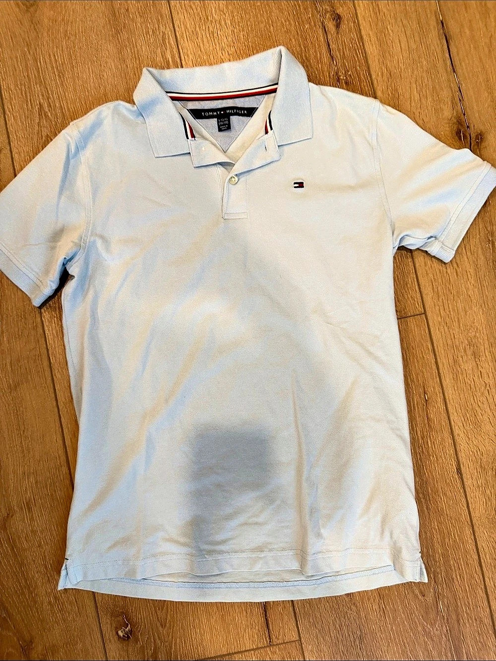 Tommy Hilfiger Boys Essential Flag Embroidery Polo Shirt Blue